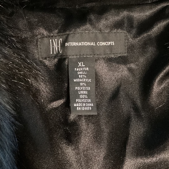 INC faux fur hooded XL vest - Picture 2 of 5